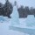 Разрушенный ледяной городок у "Современника"