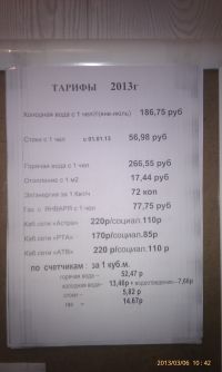 Тариф ЖКХ 2013))))