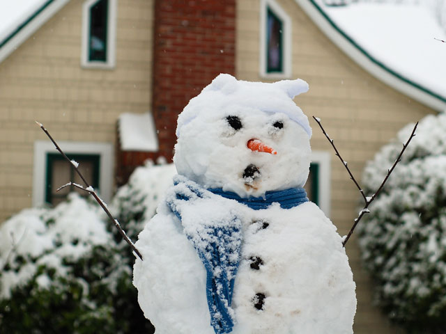 Запорошенный снеговик