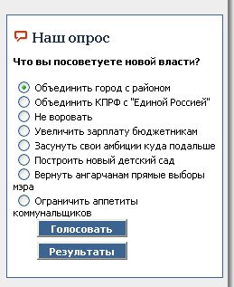 Опрос на одном из сайтов одной газетенки 